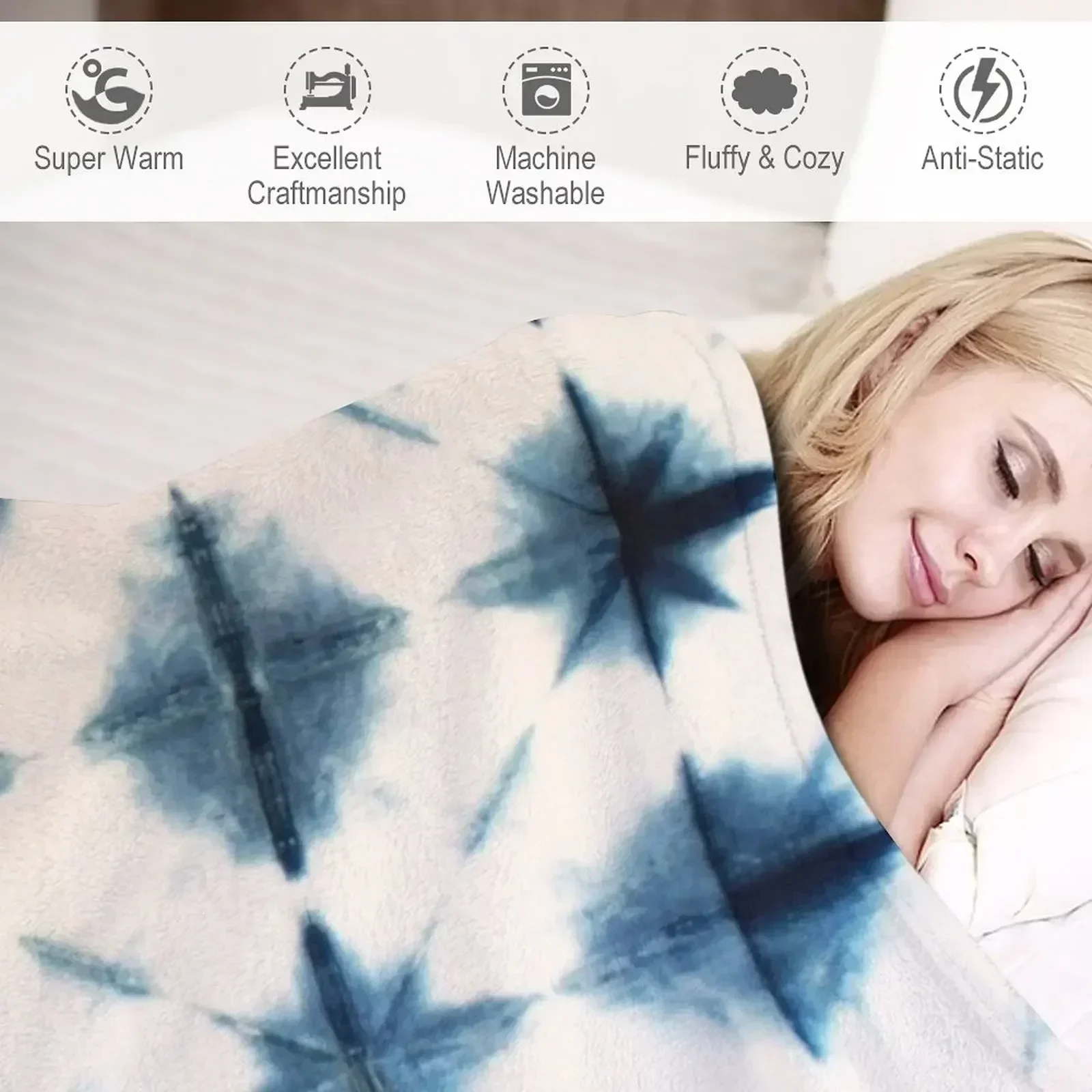 Shibori Tie Dye, Indigo Throw  - Shibori Tie Dye ulasan dan harga