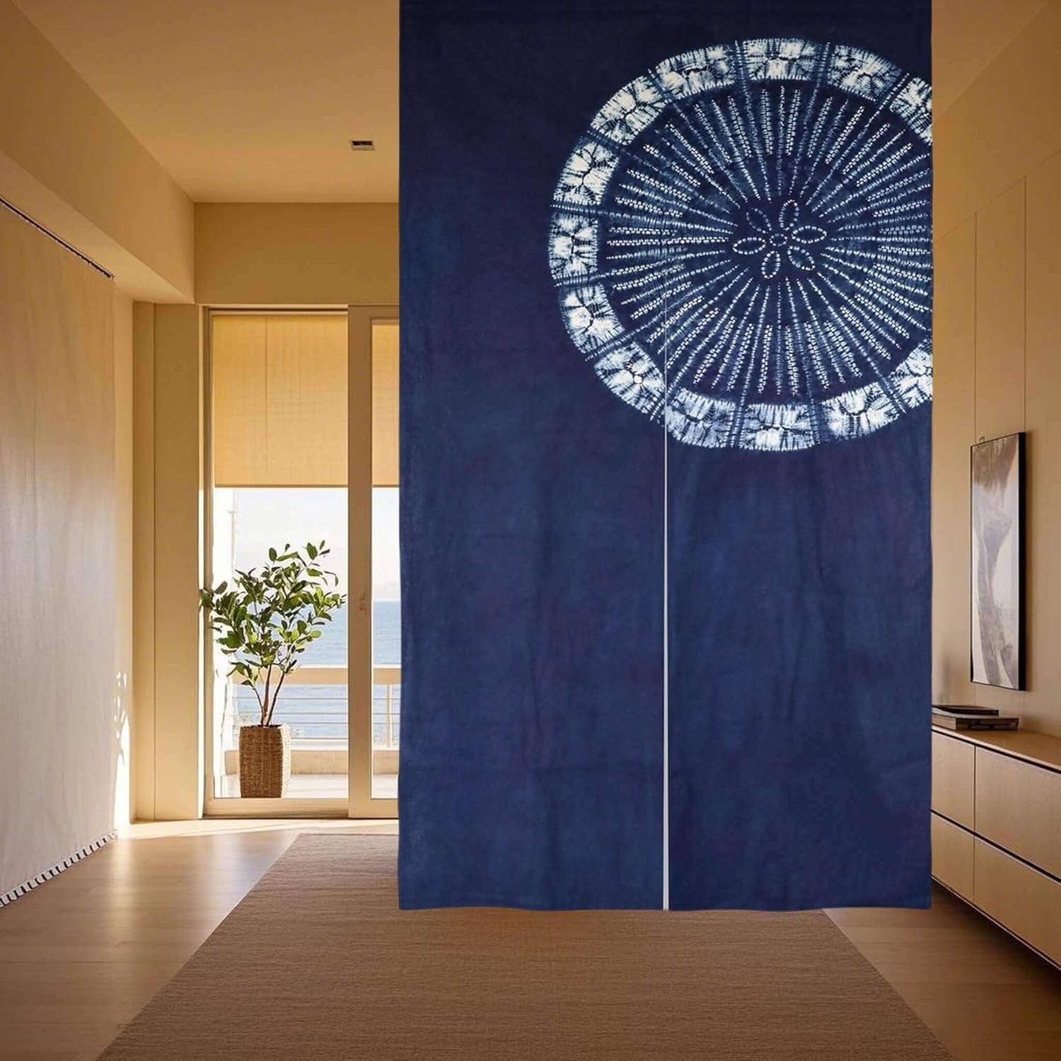 Hand Dyed Japanese  Curtain/Sh - Shibori Tie Dye ulasan dan harga
