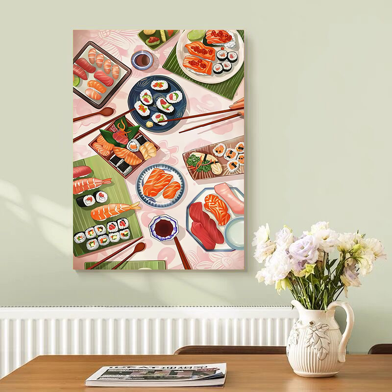 Sushi Salmon Poster Prints Kit - Japanese Restaurant Lifestyle ulasan dan harga